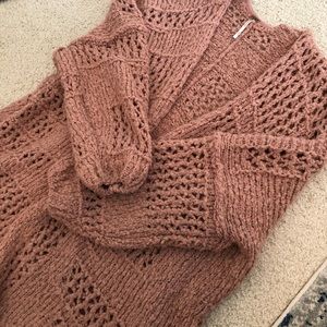 Free People Oversized Sweater, XS/S, Mauve